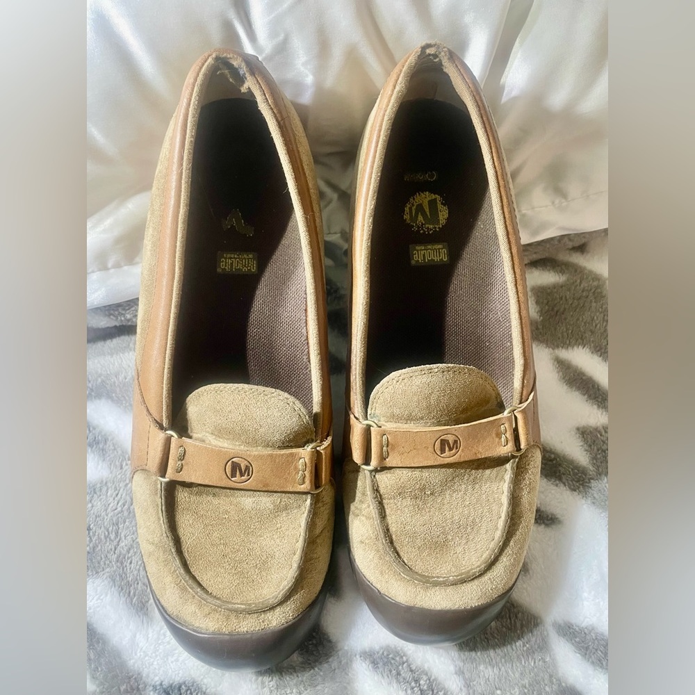 Merrell Plaza Glide Leather Slip On Comfort Loafers/Shoes